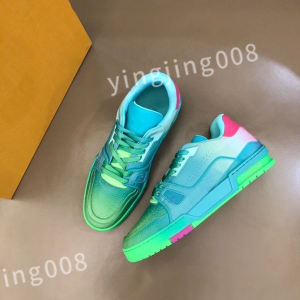 

2023 luxury designer sneakers classic men trainer casual shoes vintage platform trainers denim shoes rubber canvas leather sneaker rd0632, Black