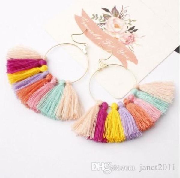 

diy fan tassel earrings bohemian style dangle earrings cotton thread multi color fringe thread drop dangle earrings9344615, Silver