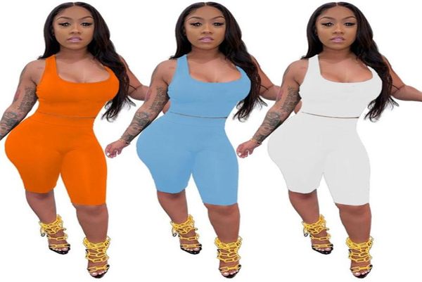 

womens tracksuits tank outfits two piece set women summer clothes shorts casual sleeveless sportswear sport suit selling klw626518598, Gray