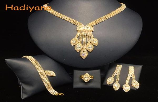 

hadiyana 4pcs sets sparkling crystal wedding bridal shinning jewelry accessory for bride party date queen gift bn576612884765344312, Slivery;golden