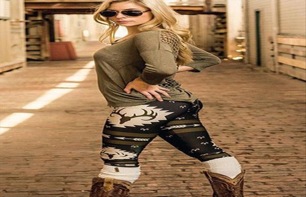 

2020 brand new women winter warm christmas deer printed leggings casual female skinny santa xmas pencil pants5987737, Black