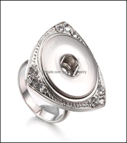 

cluster rings jewelry snap button rhinestone crystal 18mm snaps buttons diy adjustable ring drop delivery 2021 ftzuy4159158, Golden;silver