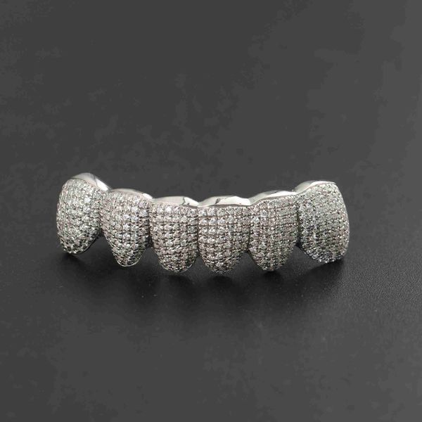 

sparkle custom made hip hop iced out 925 sterling silver teeth grills jewelry zigzag setting vvs moissanite teeth mouth grillz