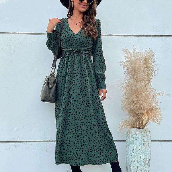 

fashion womens green long sleeved leopard print dress, Black;gray
