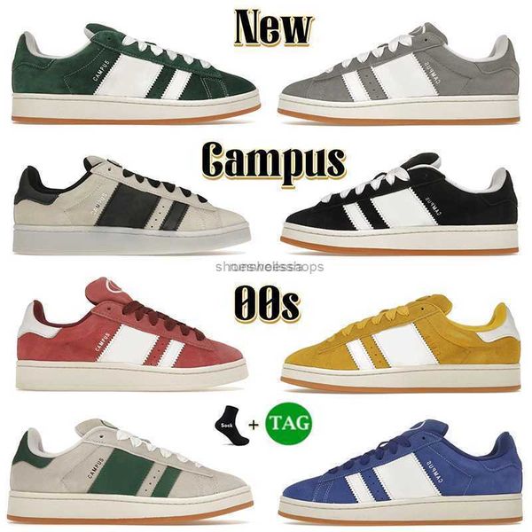 

shoes 00s designer new campus men women platform sneakers casual shoe low indoor suede sneaker black dark green cloud white velvet fashion m