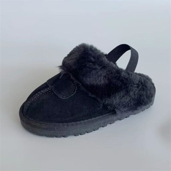 

kid' snow boots slippers new home comfortable non-slip cotton slippers warm cotton mop, Black;grey