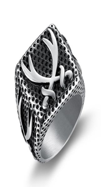 

retro silver 316 stainless steel muslim men039s saudi arabia ring the sword of life imam islamic turkish ring zulfiqar imam ali4829897, Golden;silver