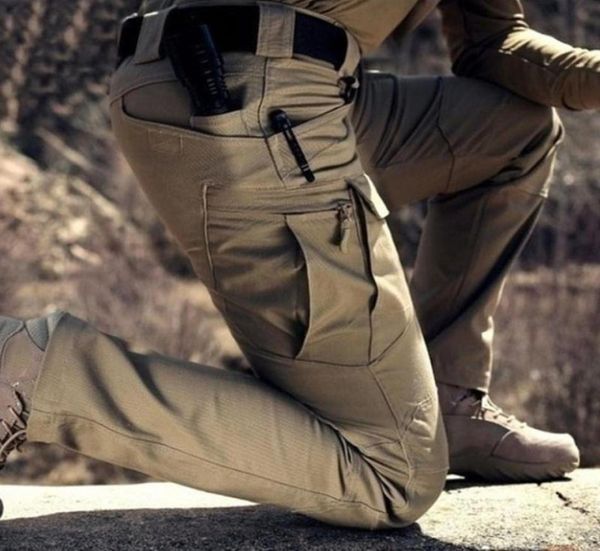 

mens tacitcal pants elastic multiple pocket man trousers casual male pant joggers fitness plus size cargo men pants2457352, Black