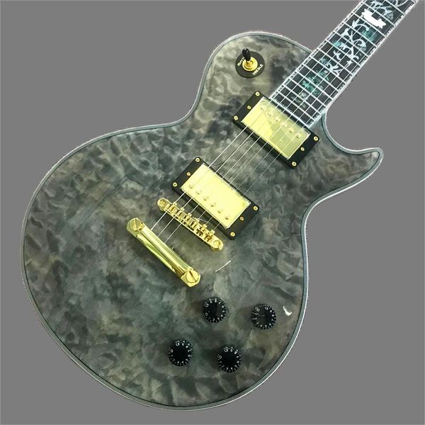 

custom shop, custom electric guitars, gold hardware, front and rear quilted maple22frets guitar ing
