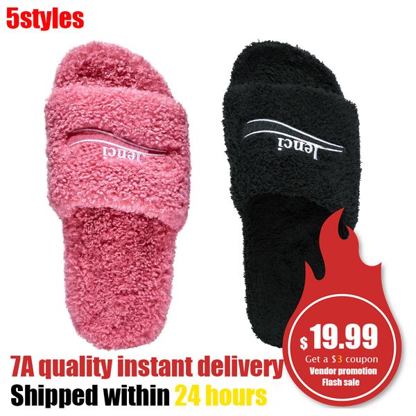 

fashion slippers balenciga fluffy sandale teddy bear woman slipper tazz designer sandal house slides travel black winter fur casual shoe fla