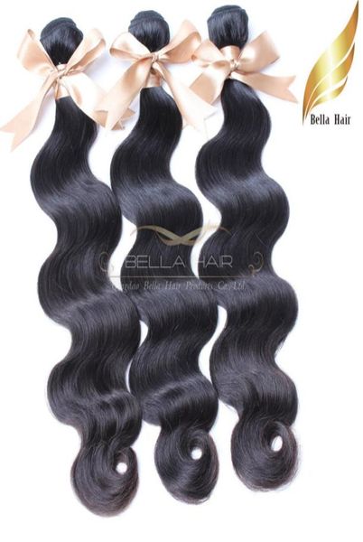 

natural raw indian hair body wave virgin human hair weave natural color grade 9a 1024 inch 4pcslot9173857, Black