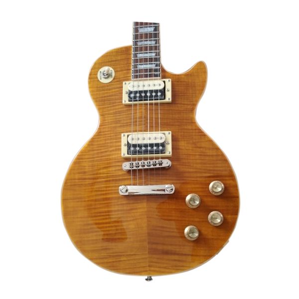 

classic amber flame mohagany lp standard slash electric guitar