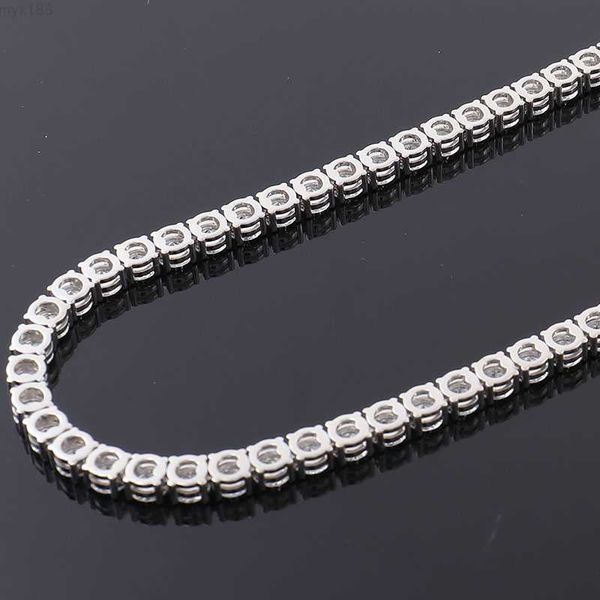 

fashion jewelry body chain factory wholesale iced out vvs moissanite diamond tennis chain necklace 3mm 10k solid gold chain, Silver