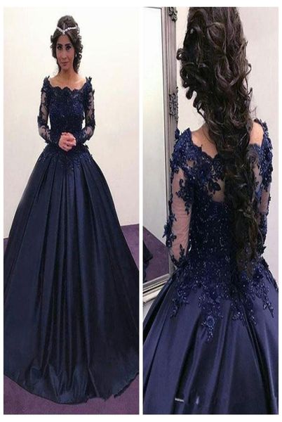 

dark navy dresses evening wear 2018 appliques beaded ball gown formal special occasion party dress prom gown2791716, Black;red