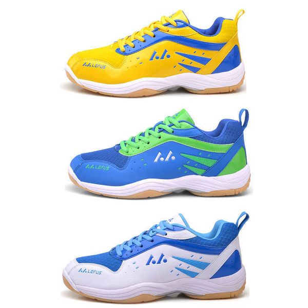 

new badminton shoes womens mens comfortable training shoes anti slip youth tennis shoes yellow blue white sports sneakers