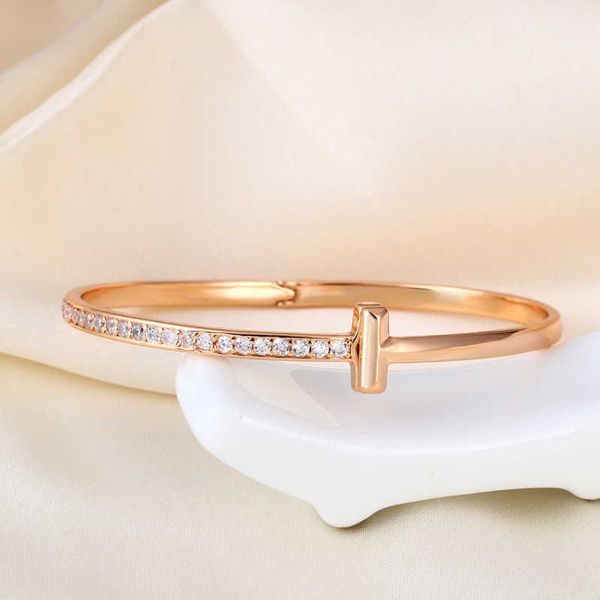 

full diamond fine style tiffay bracelet fashion light luxury tiffay couple jewelry, Black