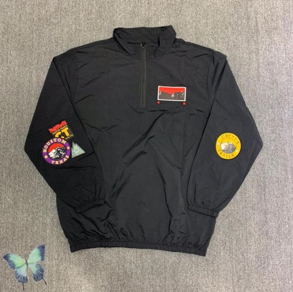 

halfzip windbreaker embroidered trench jackets coats01233593805, Black;brown
