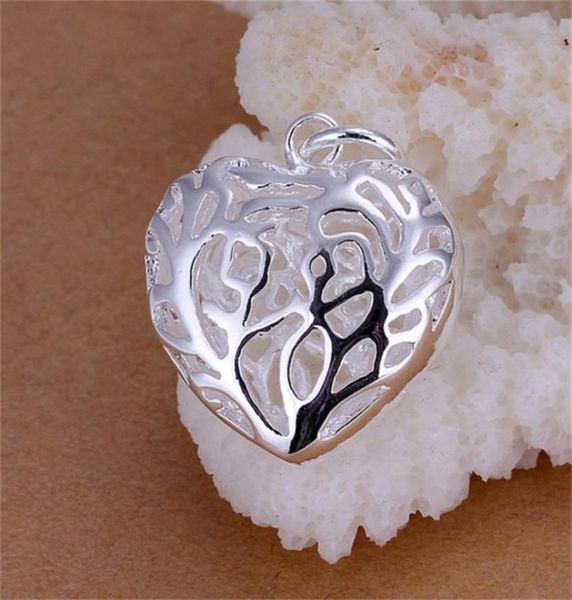 

10pcslot 925 sterling silver plated stereo heart pendant lknspcp01093583957213548