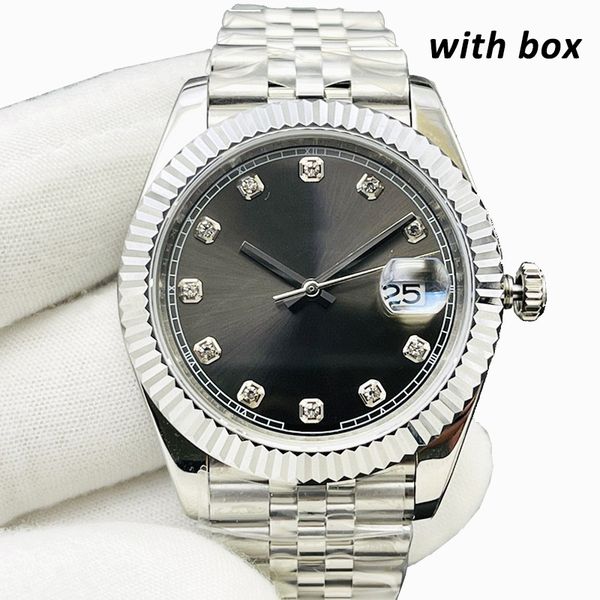 

casual men's automatic mechanical movement watch 31/36/41mm all stainless steel glow-in-the-dark waterproof women's watch emoticon, Slivery;brown