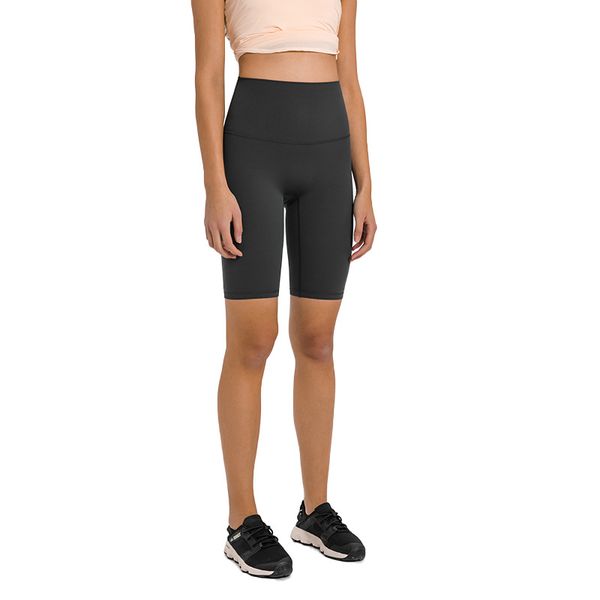 

l_167 high-rise shorts seamless fit yoga tights no t-suture sports shorts naked feeling elastic leggings skin-friendly five-point pants