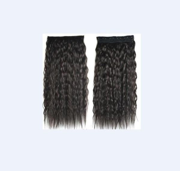 

087 synthetic ponytail long straight hair 16quot22quot clip ponytail hair extension blonde brown ombre hair tail with drawstr9427303, Black