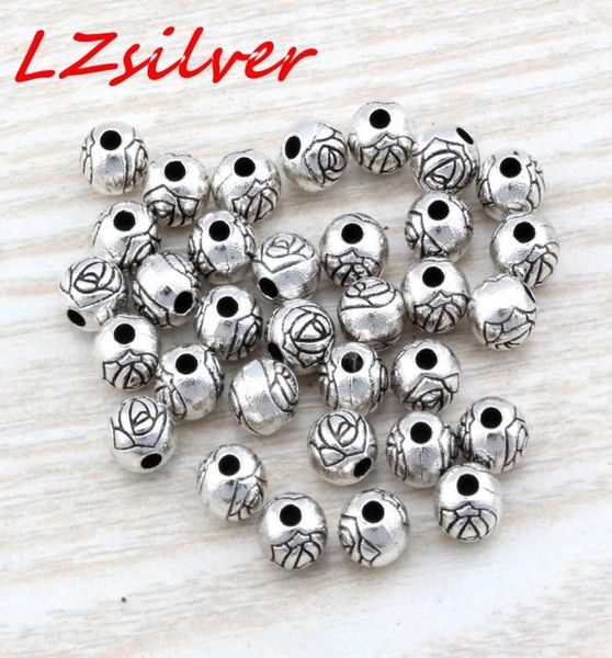 

mic 300pcs antique silver zinc alloy flower round spacer beads 6x55mm diy jewelry d247397074, Bronze;silver
