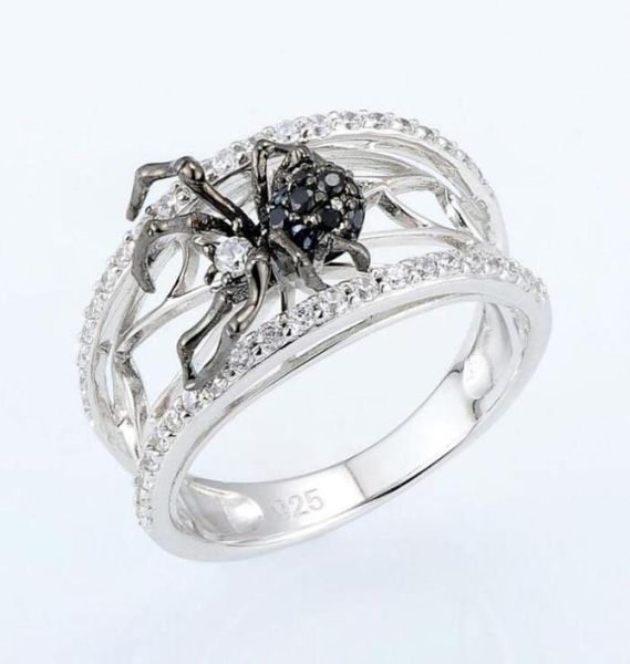 

choucong brand wedding rings vintage jewelry 925 sterling silver pave white sapphire cz diamond gemstones eterntiy spider women en1711286, Slivery;golden