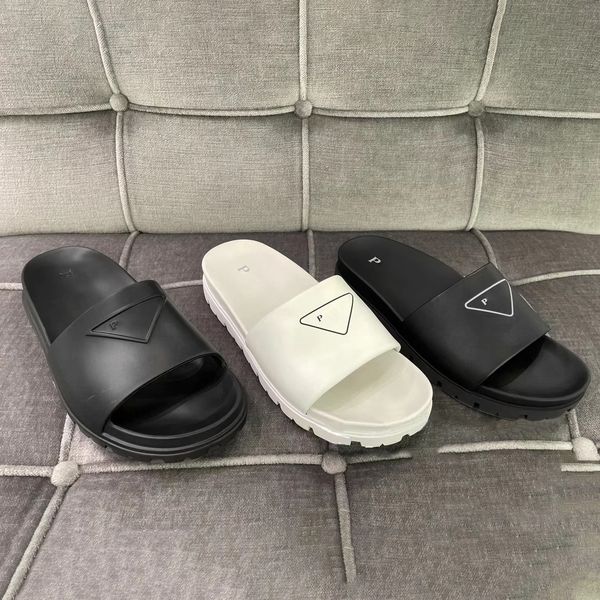 

woman men sandales rubber slippers triangle slipper fashion flip flops summer slide comfort flat designer sandal travel beach shoe platform, Black