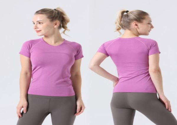 

swiftly tech yoga womens wear ladies sports t shirts shortsleeved tshirts moisture wicking knit high elastic f8992080, Gray