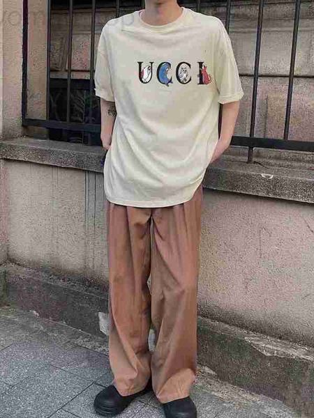 

women's t-shirt designer g family animal cartoon letter printing round neck short sleeve casual loose versatile t-shirt summer 23 appg, White
