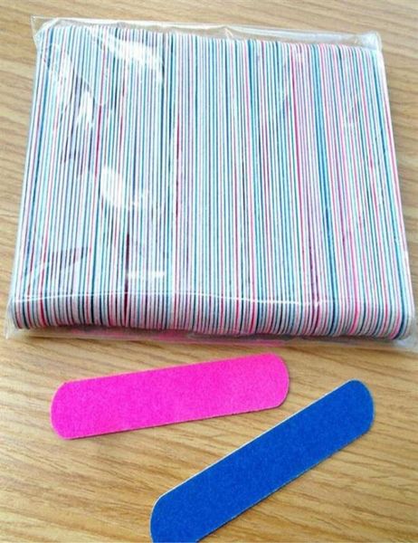 

200pcs set professional nail art double side emery boards blue sandpaper mini nail file buffer block manicure tool234i8850509