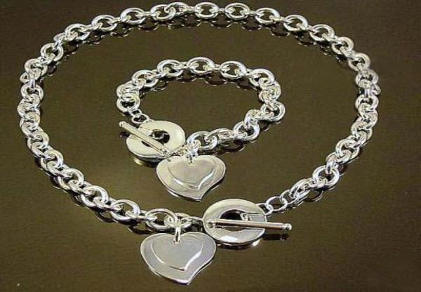 

whole lowest christmas gift 925 silver necklacebracelet set s6579689694792455