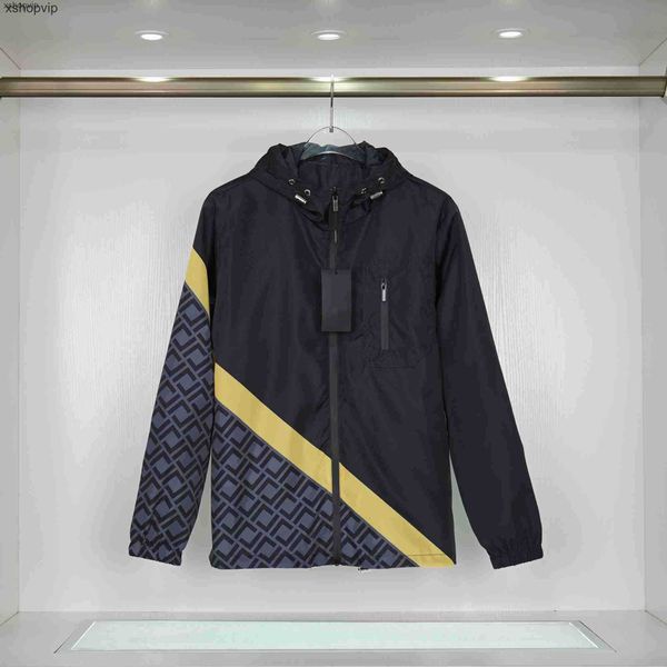 

mens jackets windbreaker with ff letters men women windproof spring autumn black and white coat, Black;brown
