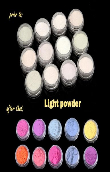 

12 mix colors uv light pochromic pigment nail powder color changing decoration5910911, Silver;gold