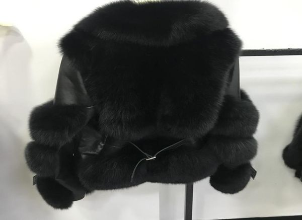 

real fur coats genuine leather jacket sheepskin real fur overcoat woman winter warm natural coat women new fashion4654379, Black