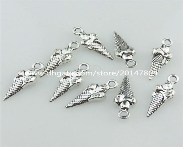 

20715 60pcs vintage silver alloy summer food ice cream pendant jewelry findings1443899