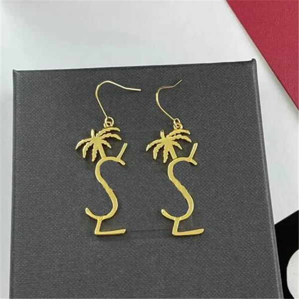

luxury designer earrings palm tree earrings gold tassels ear ring classic dangle y letter earing designers jewelry, Silver