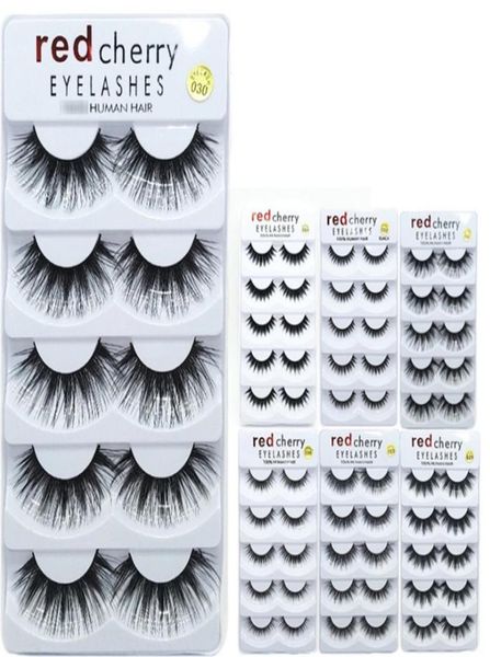 

5 pairs red cherry mink eyelash black natural thick false fake eyelashes lashes 100 cruelty reusable eye extension makeup to6260253