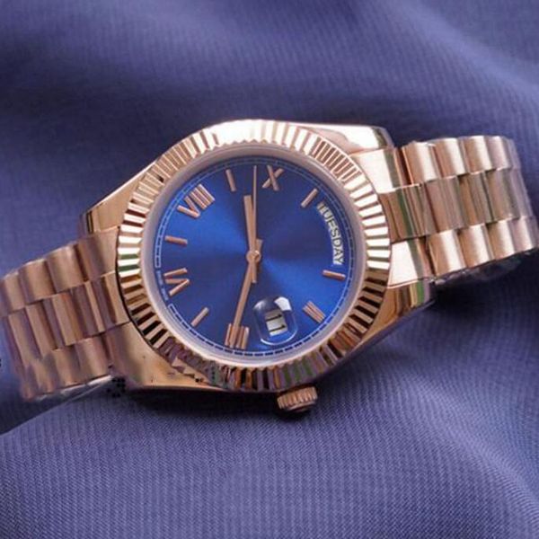 

mens watch daydate automatic mechanical movement stainless steel designer 41mm 2813 waterproof luminous wristwatches watches-08, Slivery;brown