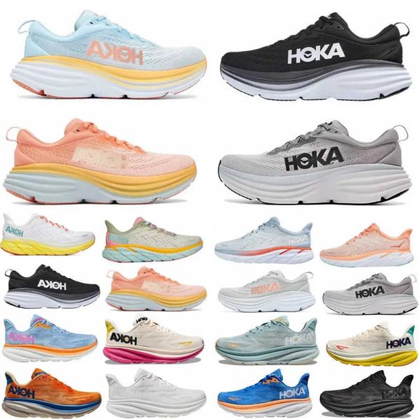 

hoka clifton 8 9 casual shoes hokas one one bondi triple white black boots summer song blue impala mock orange amber yellow pale mauve blanc
