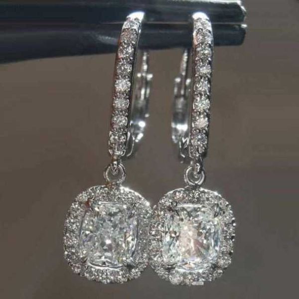 

trendy wholesale 18 k solid gold jewelry 2.8ct round cut stud moissanite hoop earrings for ladies, Golden