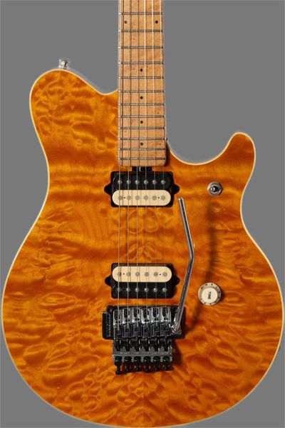 

ernie ball music man axis ex translucent gold quilt electric guitar258
