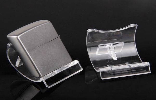 

tonvic whole 20pcs acrylic clear view lighter display stand holder mp4mp3 display rack6074675, Black;white