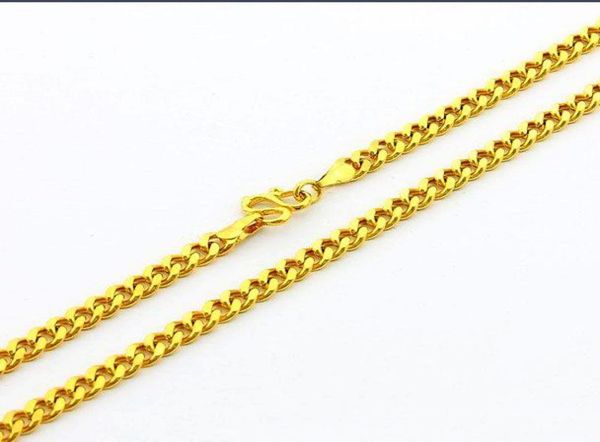 

fashion jewelry 24k gold plated 5mm men039s chain necklace men039s jewelry necklace 50cm style 4408403, Silver