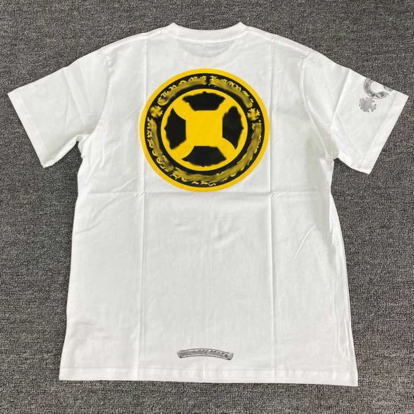 

men's luxury classics t shirts brandch t-shirts designers men women tees fashion horseshoe sanskrit cross print cotton tshirts casual, White;black