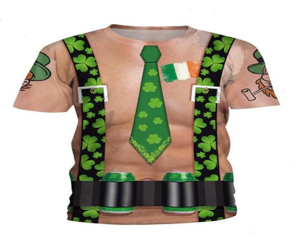 

women tee irish st patrick day cat dog printed cartoon pullover green unsex94464821452776, White