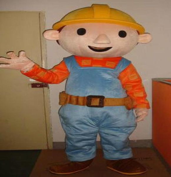 

size bob the builder mascot costume engineer mascot costume cartoon fancy dress1262531, Red;yellow