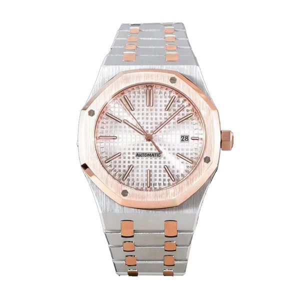 

41mm mens watches automatic watches male watch mechanical montre full stainless steel swim wristwatches sapphire luminous classic waterproof, Slivery;brown