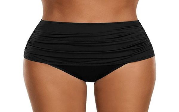 

women039s swimwear high waisted swim bottom ruched bikini tankini swimsuit briefs plus size pants fashion bottoms5633212, White;black