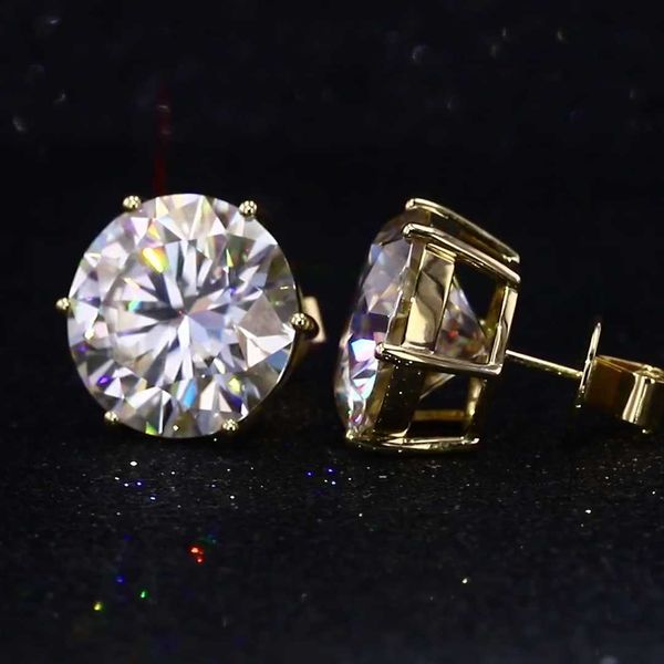 

starsgem wholesale price 14k rose gold stud earring 1.5 carat moissanite earings, Golden